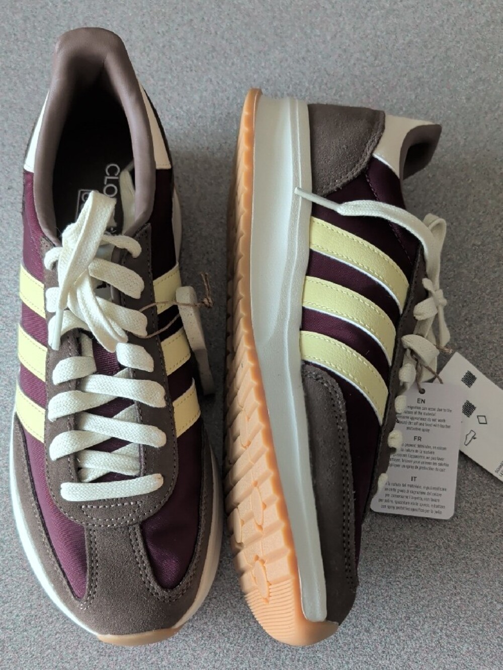 adidas Women’s Burgundy & Cream Retro-Style Sneakers - Picture 2 of 4